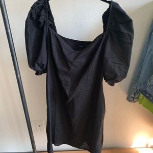 Boohoo Black Puff Sleeve Dress